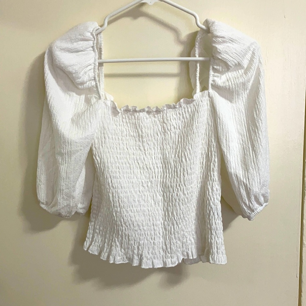 H&M Puff-sleeved Crop Top